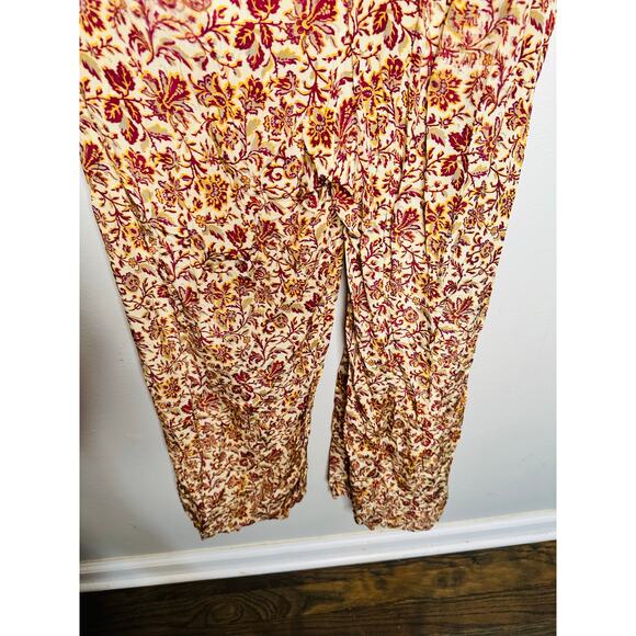 VANESSA BRUNO Orange Floral Print V-Neckline Short Sleeves Jumpsuit Size 38 - Picture 9 of 15